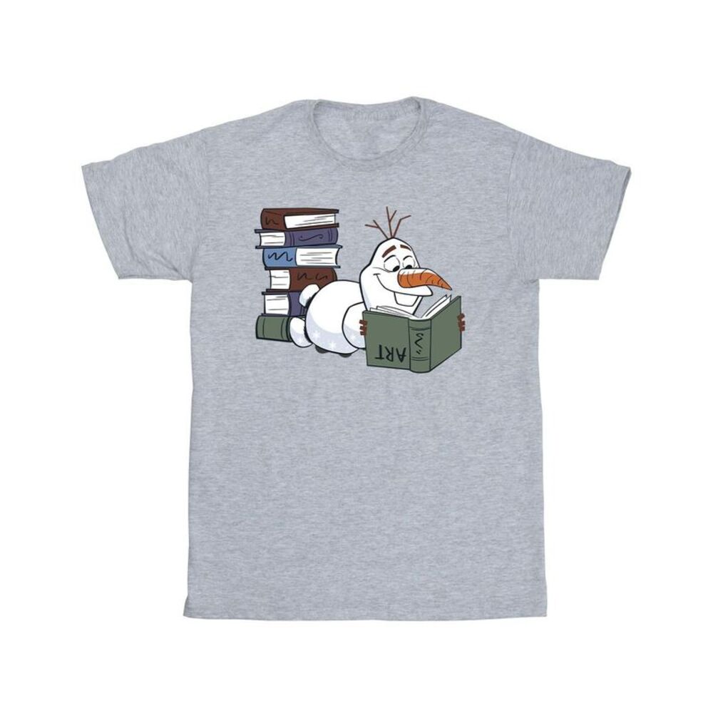 Frozen Mens Olaf Reading T-Shirt / Sport Grey